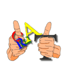 Practical ＆ Lovely sign language texture（個別スタンプ：7）