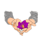 Practical ＆ Lovely sign language texture（個別スタンプ：19）