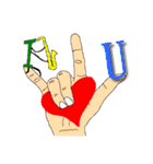 Practical ＆ Lovely sign language texture（個別スタンプ：20）