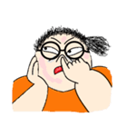 Funny girl with mole（個別スタンプ：13）