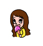 Girl in yellow dress（個別スタンプ：25）