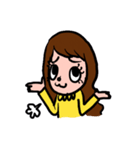 Girl in yellow dress（個別スタンプ：34）