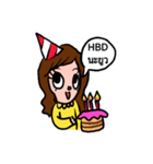 Girl in yellow dress（個別スタンプ：36）