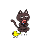 ブラックねこ（個別スタンプ：34）