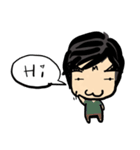Dark eyebrows with little eyes（個別スタンプ：1）