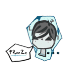 Dark eyebrows with little eyes（個別スタンプ：2）