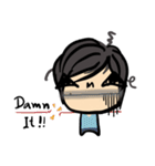 Dark eyebrows with little eyes（個別スタンプ：3）