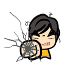 Dark eyebrows with little eyes（個別スタンプ：4）