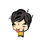 Dark eyebrows with little eyes（個別スタンプ：5）