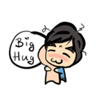 Dark eyebrows with little eyes（個別スタンプ：8）