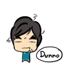Dark eyebrows with little eyes（個別スタンプ：9）