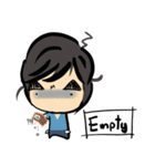 Dark eyebrows with little eyes（個別スタンプ：14）