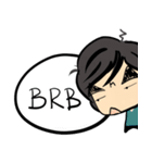 Dark eyebrows with little eyes（個別スタンプ：15）