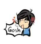 Dark eyebrows with little eyes（個別スタンプ：16）