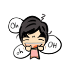 Dark eyebrows with little eyes（個別スタンプ：17）