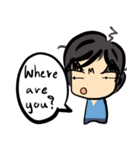 Dark eyebrows with little eyes（個別スタンプ：18）