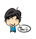 Dark eyebrows with little eyes（個別スタンプ：19）