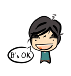 Dark eyebrows with little eyes（個別スタンプ：20）