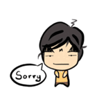 Dark eyebrows with little eyes（個別スタンプ：21）