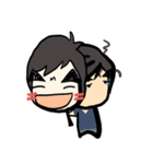 Dark eyebrows with little eyes（個別スタンプ：22）
