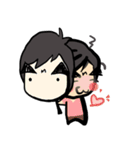 Dark eyebrows with little eyes（個別スタンプ：23）