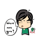 Dark eyebrows with little eyes（個別スタンプ：24）