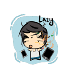 Dark eyebrows with little eyes（個別スタンプ：26）