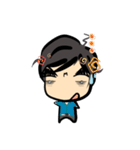 Dark eyebrows with little eyes（個別スタンプ：29）