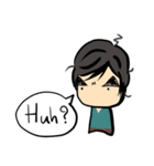 Dark eyebrows with little eyes（個別スタンプ：30）