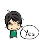 Dark eyebrows with little eyes（個別スタンプ：32）
