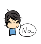 Dark eyebrows with little eyes（個別スタンプ：33）