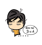 Dark eyebrows with little eyes（個別スタンプ：34）
