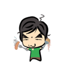 Dark eyebrows with little eyes（個別スタンプ：35）