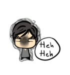 Dark eyebrows with little eyes（個別スタンプ：36）