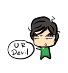 Dark eyebrows with little eyes（個別スタンプ：38）