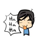 Dark eyebrows with little eyes（個別スタンプ：40）