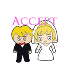 Wedding/Marriage: Bride ＆ Groom（個別スタンプ：9）