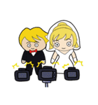 Wedding/Marriage: Bride ＆ Groom（個別スタンプ：16）