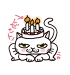 半目の白い猫（個別スタンプ：11）
