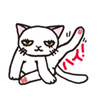 半目の白い猫（個別スタンプ：17）