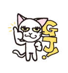 半目の白い猫（個別スタンプ：31）