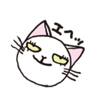 半目の白い猫（個別スタンプ：37）