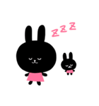 ピンク×黒rabbit（個別スタンプ：5）