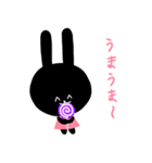 ピンク×黒rabbit（個別スタンプ：35）