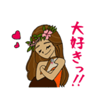 Hawaiian Hula Girlハワイアンフラガール（個別スタンプ：38）