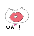 white cat stickers for couple（個別スタンプ：4）