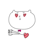 white cat stickers for couple（個別スタンプ：13）