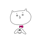 white cat stickers for couple（個別スタンプ：16）