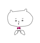 white cat stickers for couple（個別スタンプ：19）