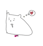white cat stickers for couple（個別スタンプ：26）